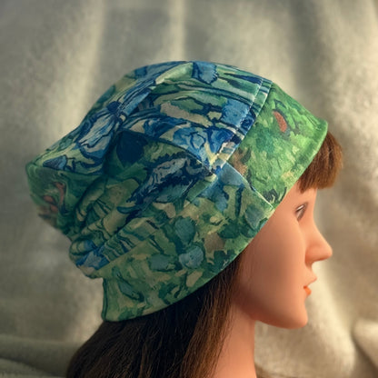 Iris Garden Slouch Beanie – Upcycled Everyday Hat
