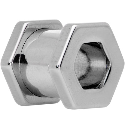 0G Geometric Hexagon Screw Fit Tunnel Plug Set