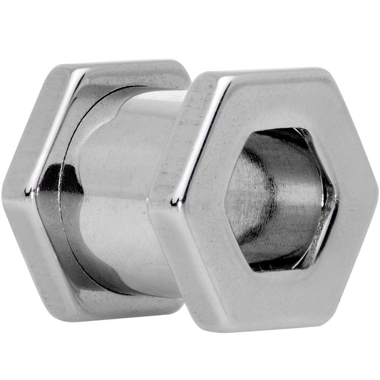 0G Geometric Hexagon Screw Fit Tunnel Plug Set