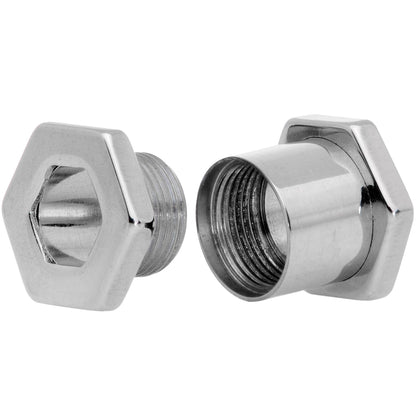 0G Geometric Hexagon Screw Fit Tunnel Plug Set