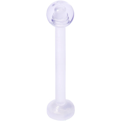 14G 5/8 Clear Flexible Bioplast Straight Barbell Retainer