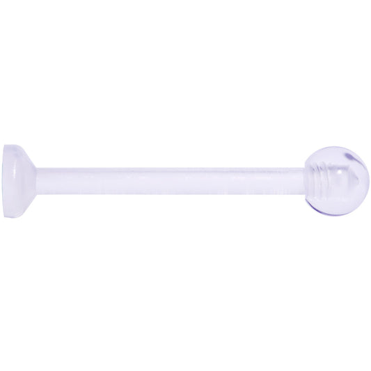 14G 5/8 Clear Flexible Bioplast Straight Barbell Retainer