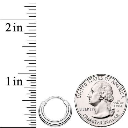 16G 3/8 Delicate Grooves Hinged Septum Ring