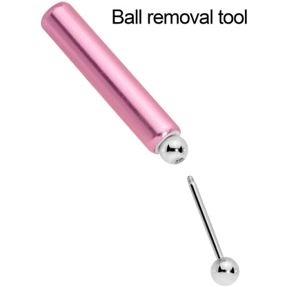 5mm to 6mm Pink Aluminium Body Piercing Ball Removal Tool For Piercings