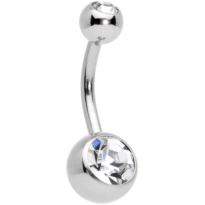 Clear Red Gem Holiday Santas Cap Christmas Dangle Belly Ring Set of 4