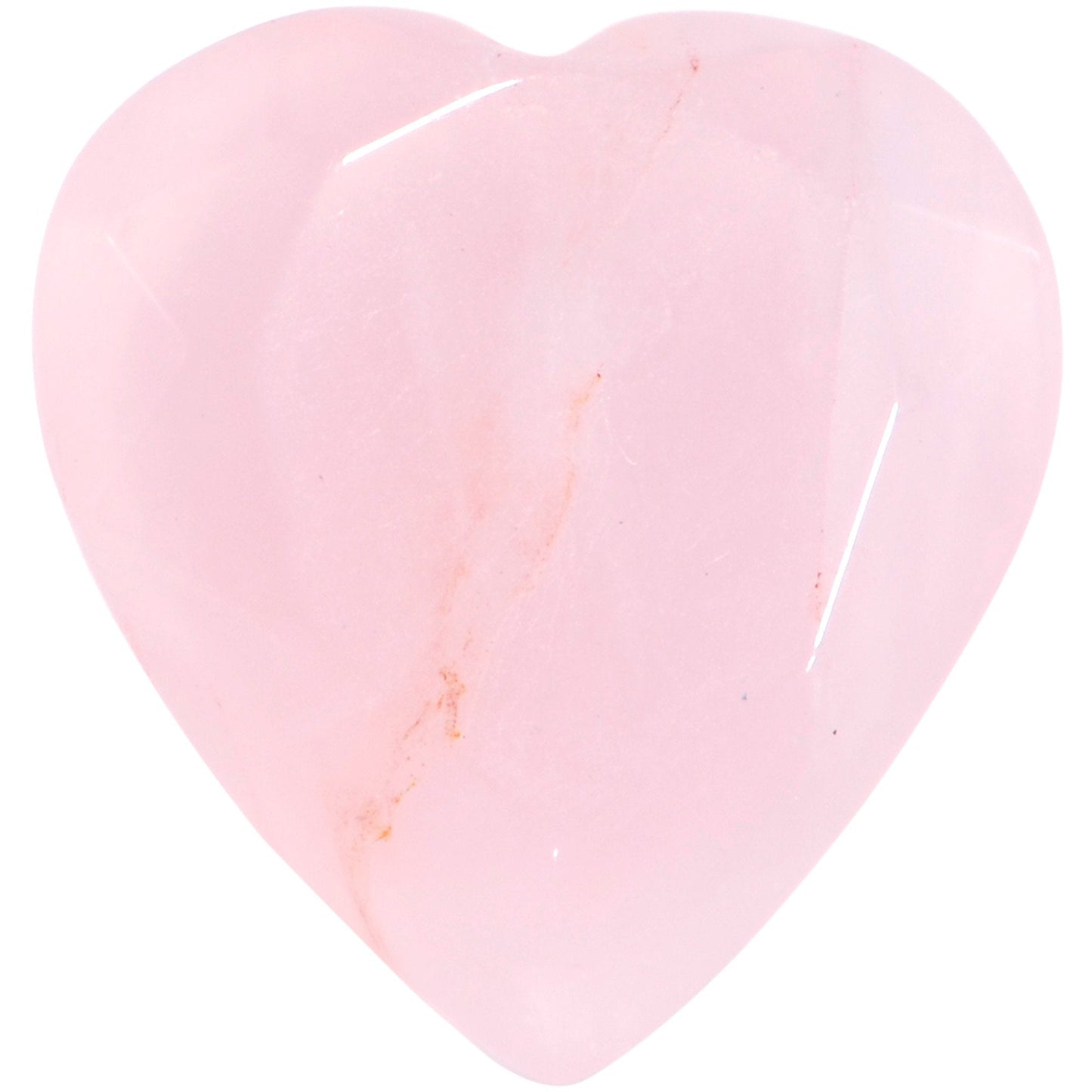 Rose Flower Quartz Stone Faceted Heart Single Flare Plug Set 6mm to 25mm