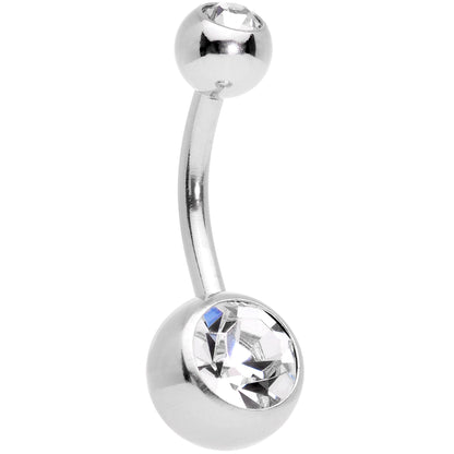 Clear Gem Red Holiday Cupcake Belly Ring Set of 4