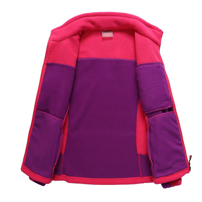 Cross-border Sources Of New Polar Fleece Warm Fleece Couple Cardigan Contrast