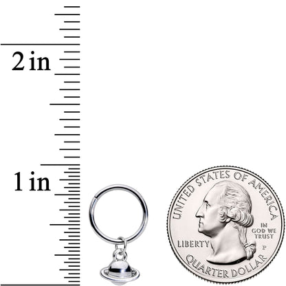 16G 3/8 Ringed Planet Saturn Dangle Hinged Segment Ring