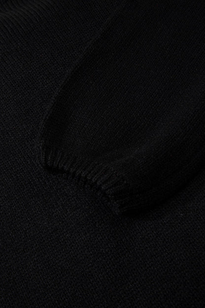 Bow Tie Backless Bubble Sleeve Sweater