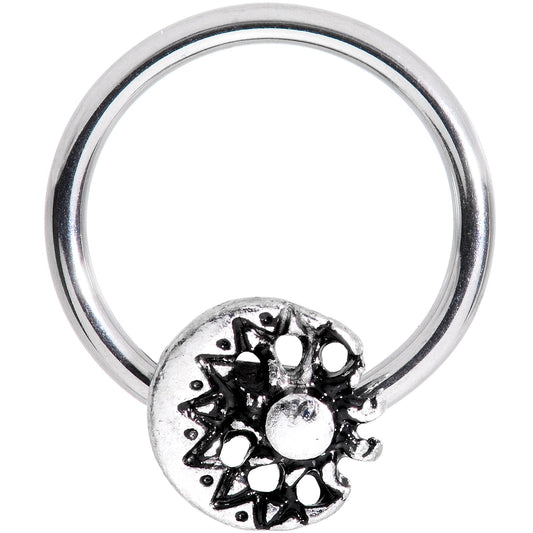 16G 3/8 Moon Cradling the Sun BCR Captive Ring