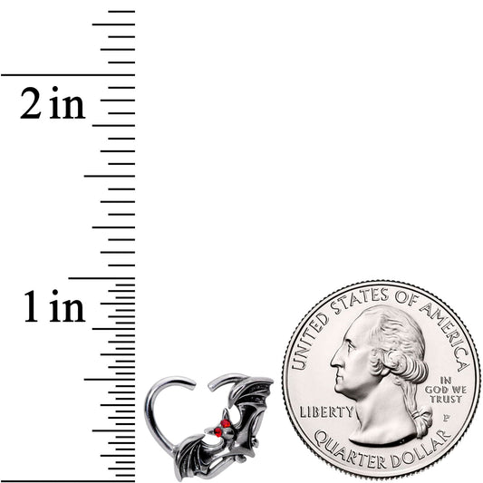 16G 3/8 Red Gem Bat Attractions Left Heart Closure Ring