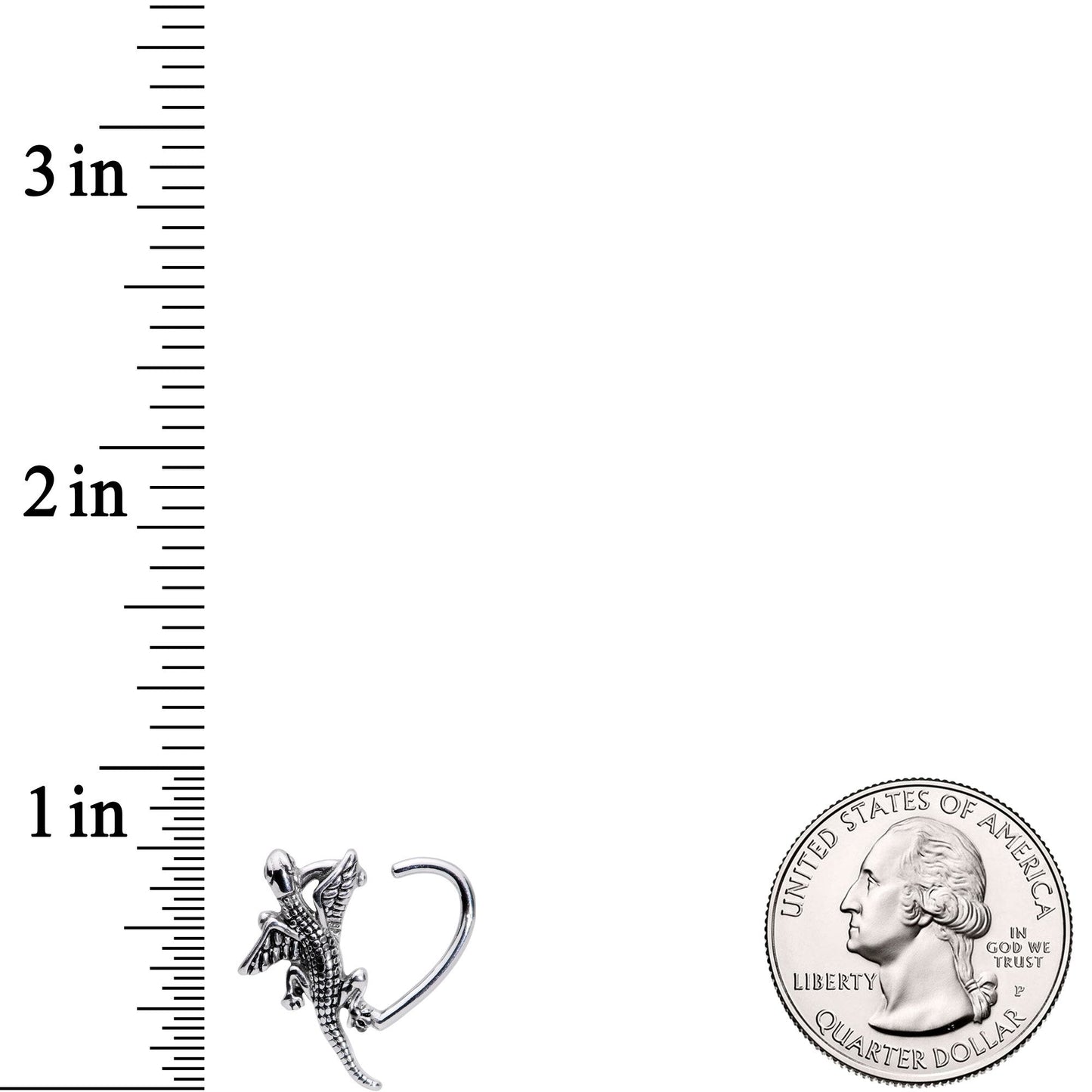 16G 3/8 Climbing Dragon Right Heart Closure Ring