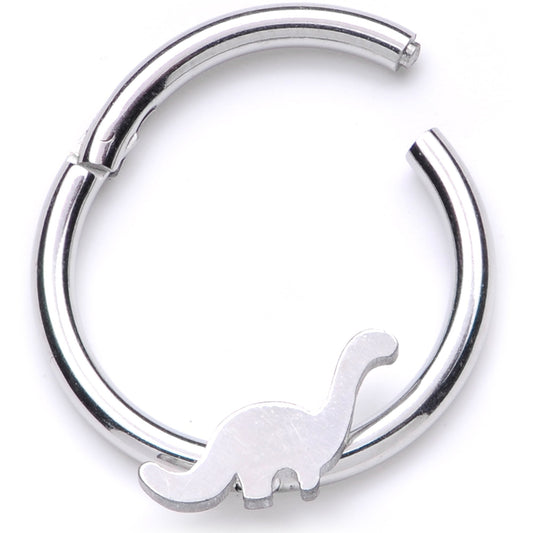 16G 3/8 Itty Bitty Brontosaurus Dinosaur Hinged Segment Ring