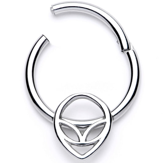 16G 3/8 Happy Smiling Alien Hinged Segment Ring