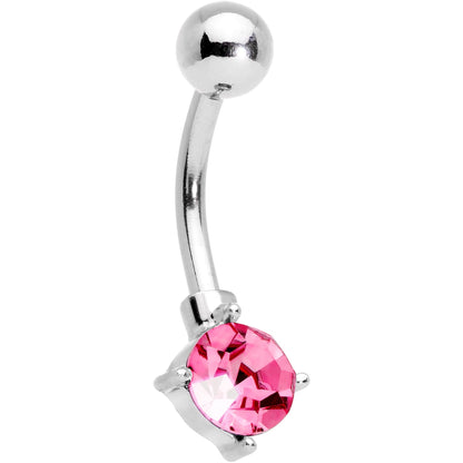 Pink Gem Valentines Day Winged Heart Belly Ring Set of 4