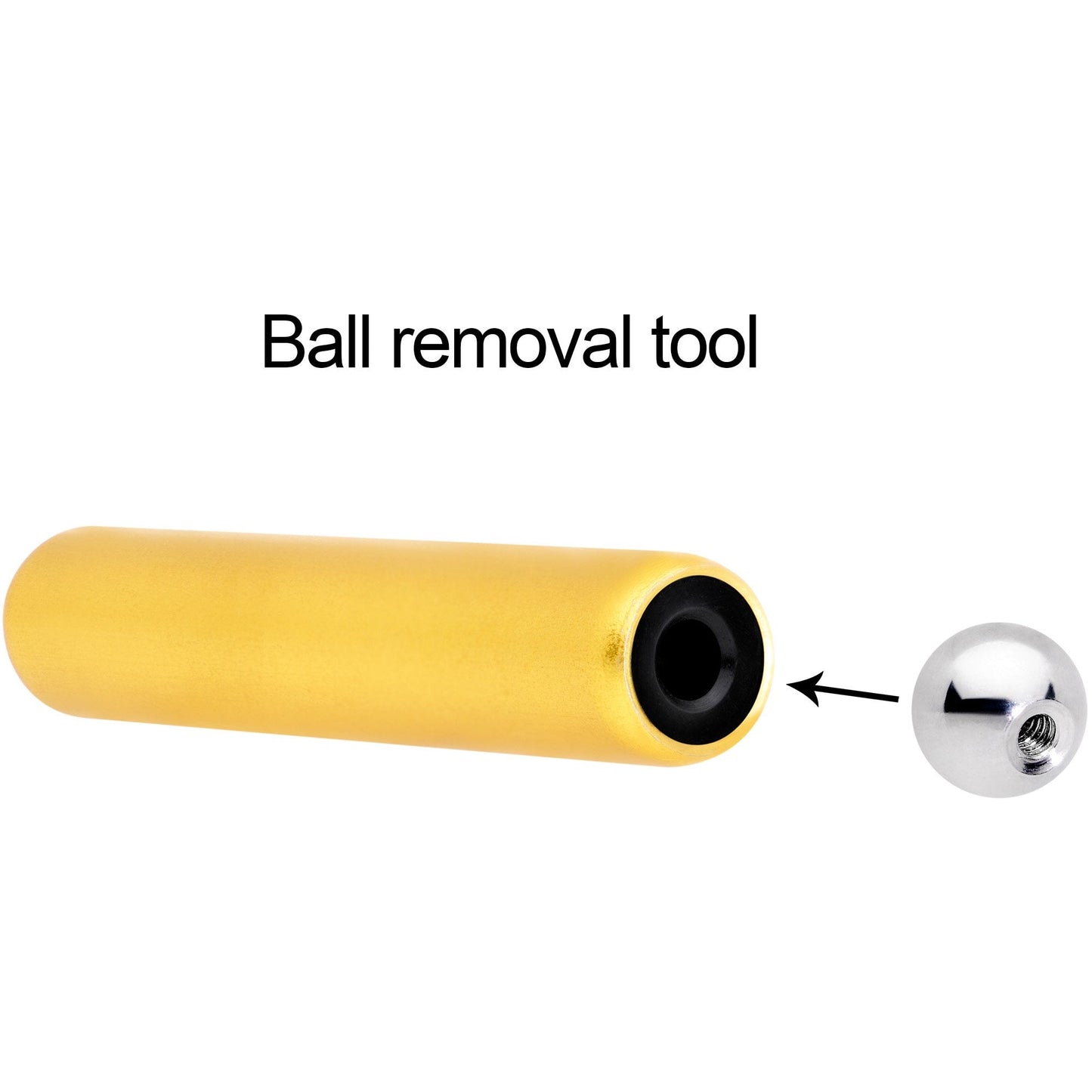 3mm to 4mm Yellow Aluminum Body Piercing Ball Removal Tool
