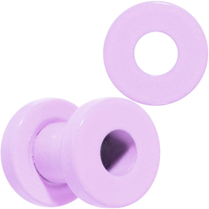 Sweet Pastel Purple Screw Fit Tunnel Plug Set 16G to 19mm