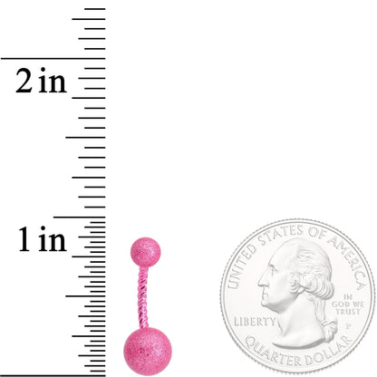 Pink Anodized Tastefully Twisted Belly Ring