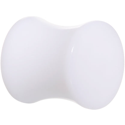 0G White UV Reactive Acrylic Saddle Plug Set