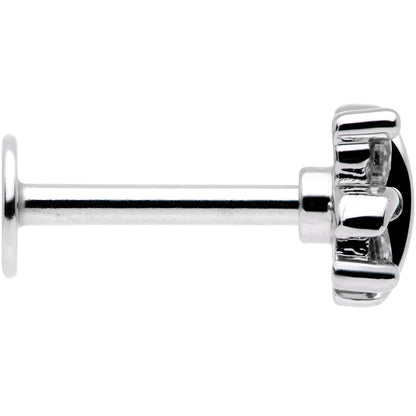 16G 5/16 Clear CZ Gem Stylized Square Labret Monroe Tragus