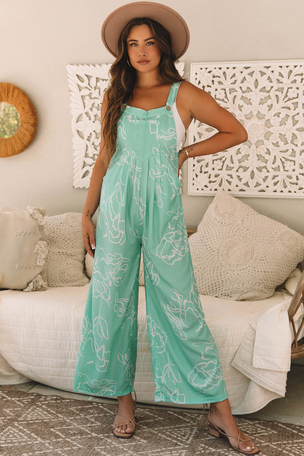 Bib Wide Leg Overall Jumpsuit