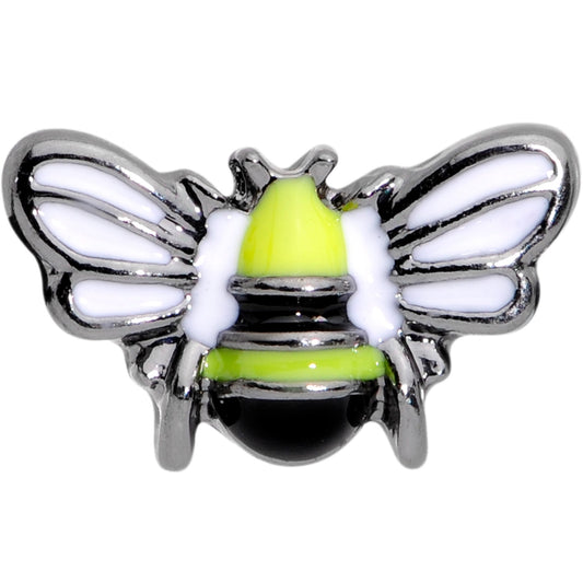 16G 1/4 Yellow Black Blissful Bumblebee Cartilage Tragus Earring