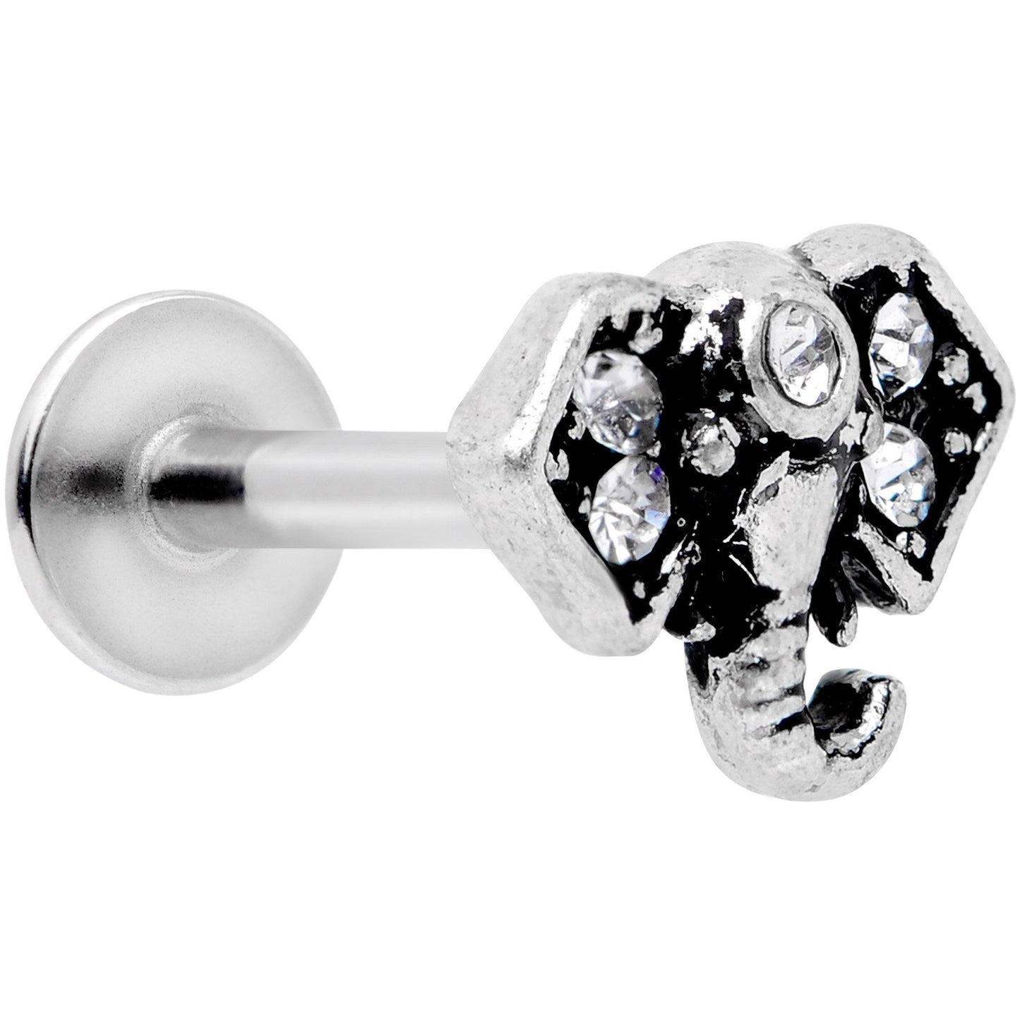 16G 5/16 Clear Gem Regal Elephant Labret Monroe Tragus