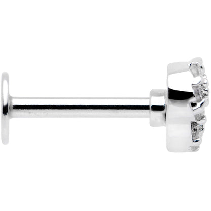 16G 5/16 Clear CZ Gem Angels Wing Labret Monroe Tragus