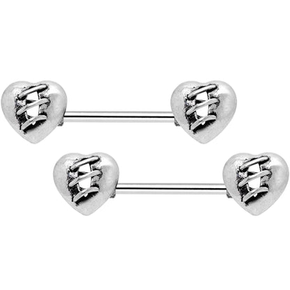 14G 9/16 Heal My Heart Barbell Nipple Rings