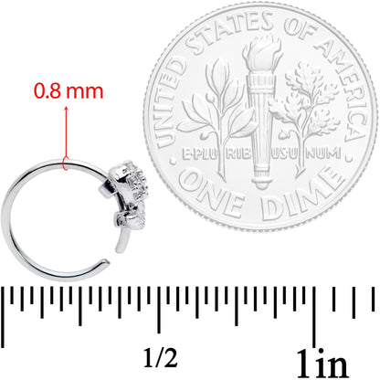 20G 5/16 Clear CZ Elegant Elephant Nose Hoop