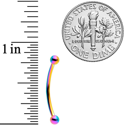 16G 5/8 Rainbow Curved Barbell