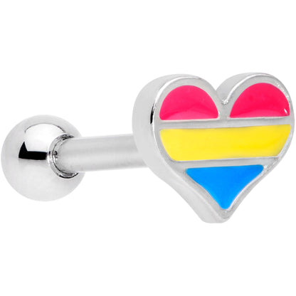 16G 1/4 Pansexual Pride Heart Cartilage Tragus Earring