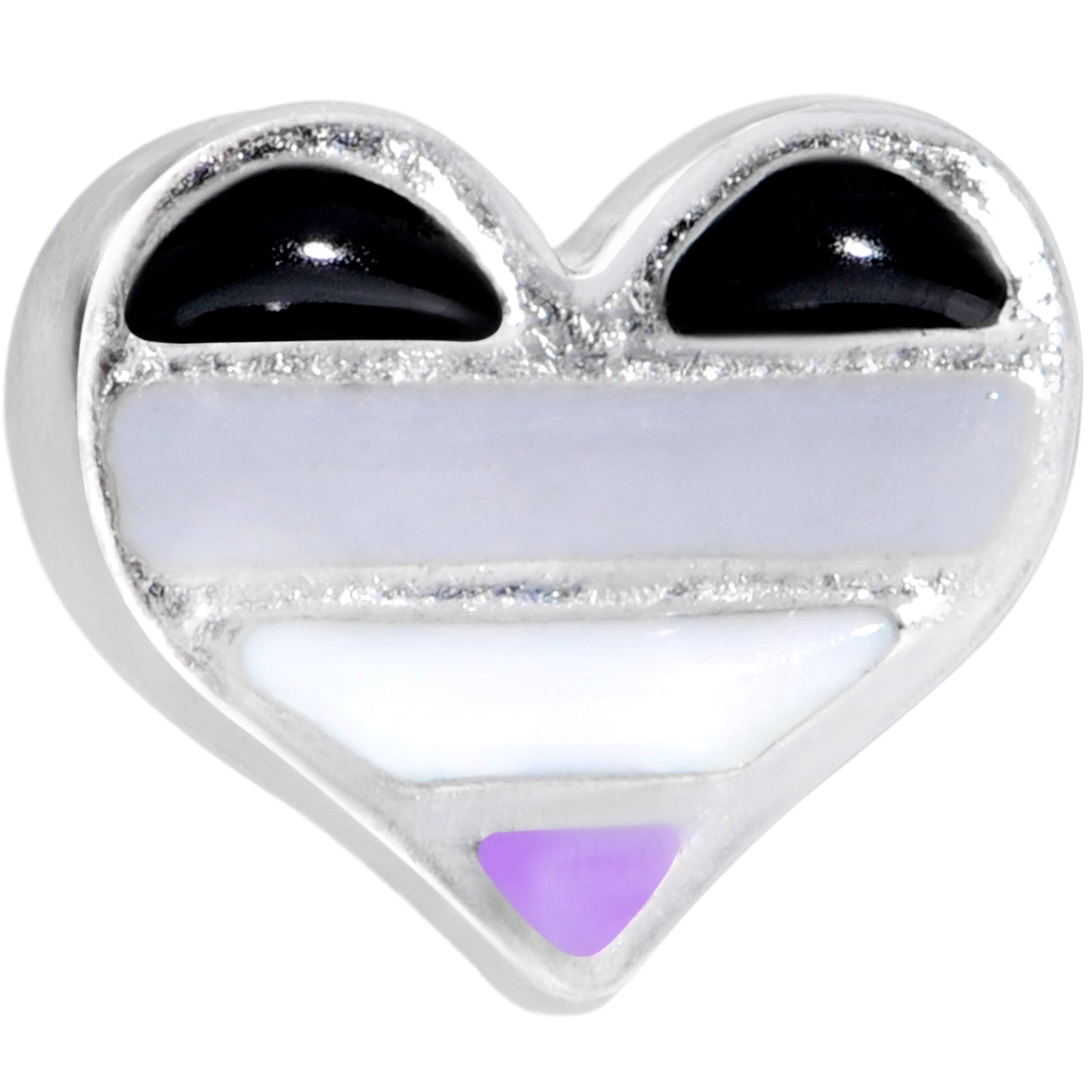 16G 1/4 Asexual Pride Heart Cartilage Tragus Earring