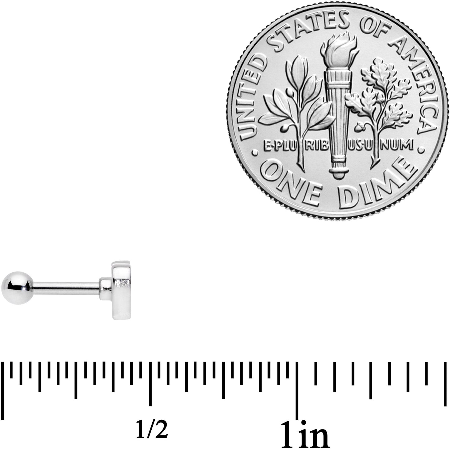 16G 1/4 Asexual Pride Heart Cartilage Tragus Earring