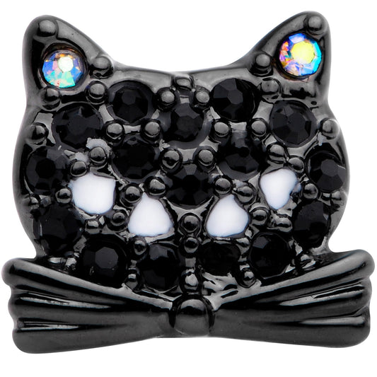 16G 5/16 Black Aurora Gem Crafty Kitty Cat Labret Monroe Tragus
