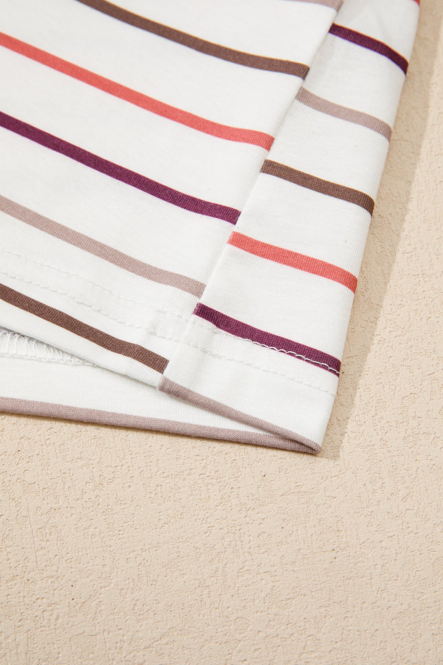 Plus Size Stripe V-Neck Casual Tee