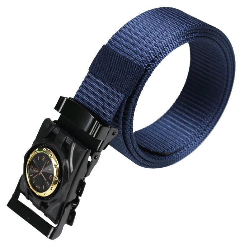 Men's Canvas Smooth Buckle Nylon Pant Belt