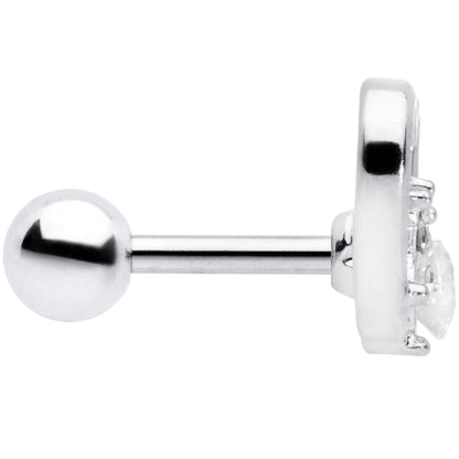 16G 1/4 Clear Gem Rose Flower Hollow Heart Cartilage Tragus