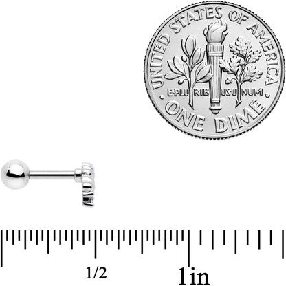 16G 1/4 Clear CZ Gem Tiny Hearts Cartilage Tragus Earring