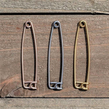 14G Rose Gold Tone Punk Rock Safety Pin Industrial Barbell 38mm