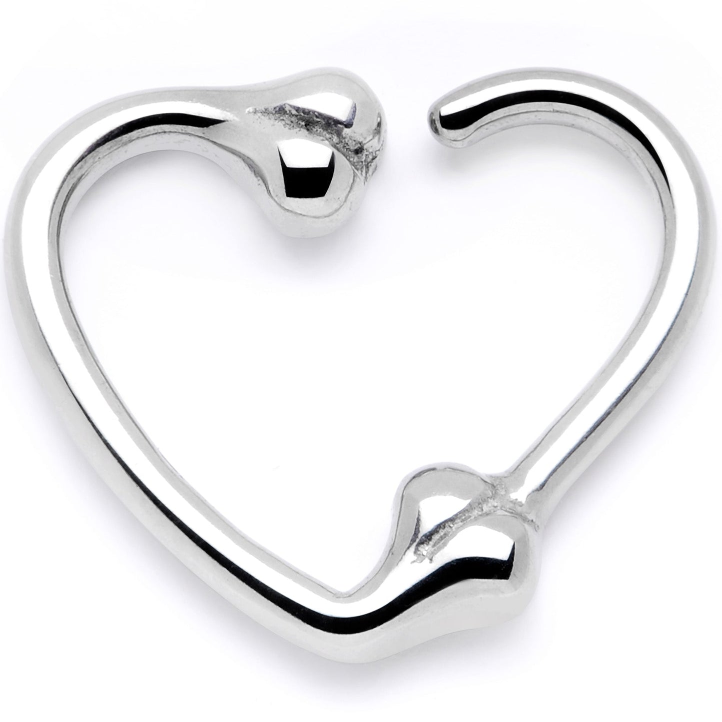 16G 3/8 Bone Heart Right Ear Closure Ring
