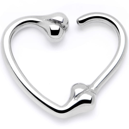 16G 3/8 Bone Heart Right Ear Closure Ring