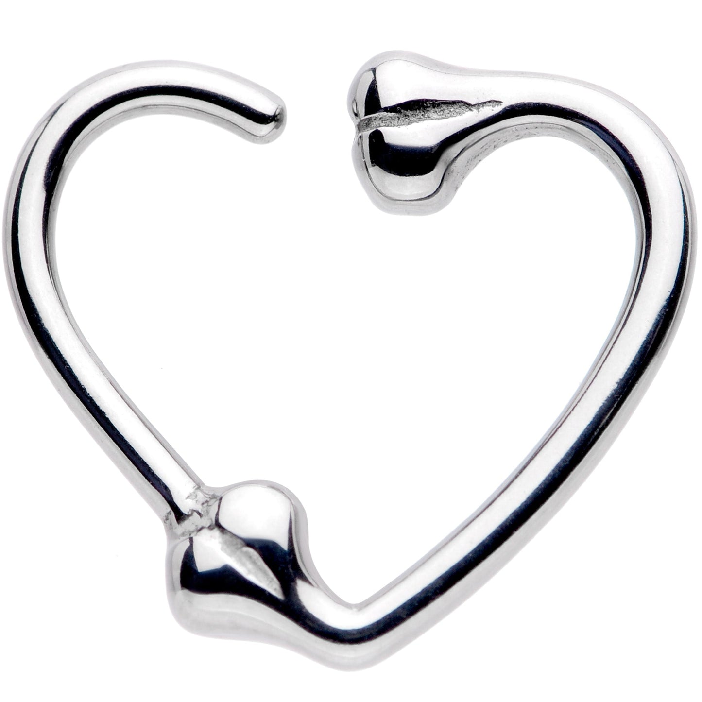 16G 3/8 Bone Heart Left Ear Closure Ring
