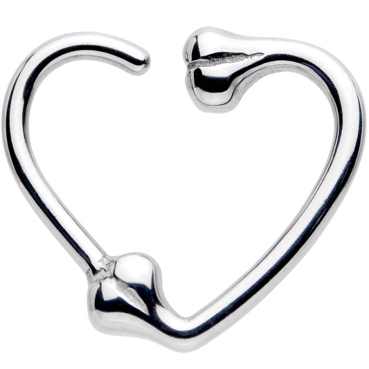 16G 3/8 Bone Heart Left Ear Closure Ring