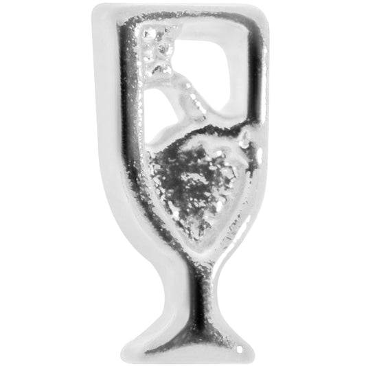 20G 1/4 New Years Champagne L Shaped Nose Ring