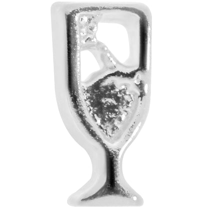 22G 5/16 New Years Champagne L Shaped Nose Ring