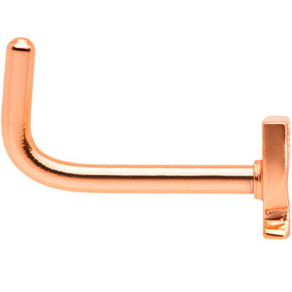 18G 5/16 Rose Gold Tone New Years Champagne L Shaped Nose Ring
