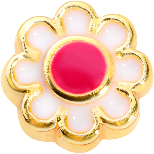 22G 1/4 Gold Tone Spring Flower L Shaped Nose Ring