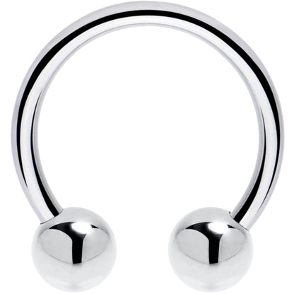 16G 1/2 Solid 14K White Gold Horseshoe Circular Barbell